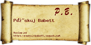 Páskuj Babett névjegykártya